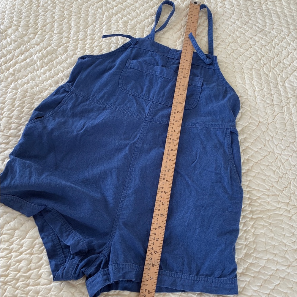 Blue short overalls shortalls boho bohemian hippie cottagecore EUC Old Navy - Picture 10 of 10